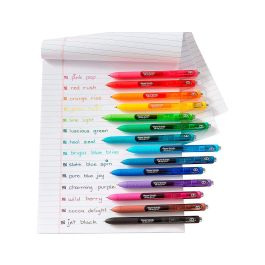 Paper Mate Inkjoy Gel Brillante Bolígrafo Retráctil Punta Media Rojo Caja -12U-