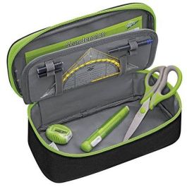 WEDO 24243011 Estuche suave Schlamperbox Negro/Verde Poliéster con Cremallera 230mm