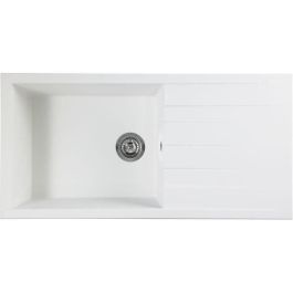 Stradour UNI - 17 Fregadero Incorporado CUBE SMC Blanco 1 Recipiente 100x50 cm Drenaje Manual con Sifón y Cesta
