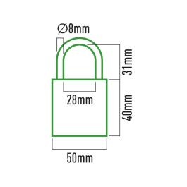 Edm Candado de latón arco normal 50 mm, dorado/cromado, 50 x 15 x 40 mm, con 3 llaves