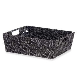 Cesta de Tela Rectangular Kipit 23 cm Negro - 3L, Poliéster (48 Unidades) Cesta de Tela Rectangular Kipit 23 cm Negro - 3L, Poliéster (48 Unidades)