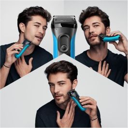 Afeitadora de barba eléctrica para hombre - BRAUN - Series 3 Shave & Style 3010BT - Tecnología Wet & Dry - Negro/Azul Afeitadora de barba eléctrica para hombre - BRAUN - Series 3 Shave & Style 3010BT - Tecnología Wet & Dry - Negro/Azul