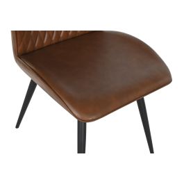 DKD Home Decor Silla Moderno Camel Negro Metal Poliester 58 x 88.5 x 48 cm (4 Unidades)