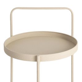 Mesita Beige Metal 36,50 X 36,50 X 66 cm