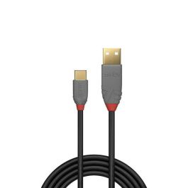 Lindy Cable USB 2.0 Tipo A a C Anthra Line 1m, Conector Reversible Tipo C, 480Mbps, Rendimiento Profesional, Doble Blindaje, Contactos Dorados