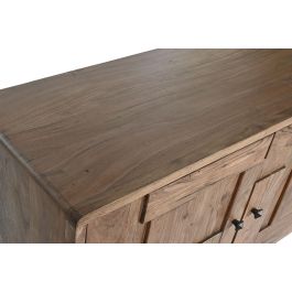 DKD Home Decor Buffet Moderno Mueble de Salón de Acacia y Metal Natural 175x45x80 cm con 3 Puertas y 3 Estanterías