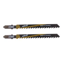Wolfcraft Hoja de sierra de calar HCS 100 mm, vástago T, para madera corte basto, 2 unidades Wolfcraft Hoja de sierra de calar HCS 100 mm, vástago T, para madera corte basto, 2 unidades