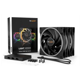 Be Quiet! LIGHT WINGS 140mm PWM high-speed ARGB Triple-Pack Ventilador 14 cm Negro 2200 RPM 4 Pines
