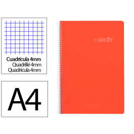 Carlin Cuaderno espiral A4 Tapa Plástico 80 Hojas 90gr Cuadro 4mm con Margen Color Rojo Precio: 5.082. SKU: B1FFGJF8CY