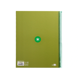 Antartik Cuaderno Espiral A4 Micro Tapa Forrada 80 Hojas 90gr Cuadro 5mm Verde