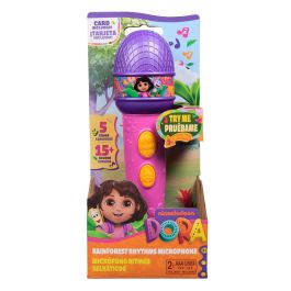 Spinmaster SPI6071801 Micrófono Dora la Exploradora Funcional 18cm con 4 Canciones y 9 Sonidos para Niños 3+ Años