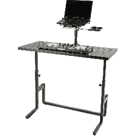 Quiklok Estación de Trabajo DJ Plegable de Acero, Ajustable en Altura 64-97cm para Equipos - 90kg Carga Máxima