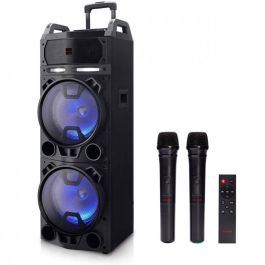 Aiwa KBTUS-900 Altavoz Trolley Portátil 100W RMS Bluetooth con 2 Micrófonos Inalámbricos, Radio FM, USB y Luces LED Precio: 382.49999942. SKU: B17VRAW727