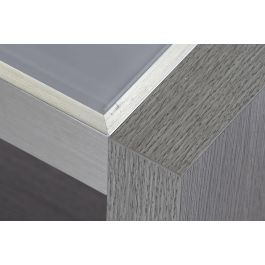 DKD Home Decor Mesa Centro Gris Roble Aluminio Cristal Templado 120 x 60 x 37.5 cm