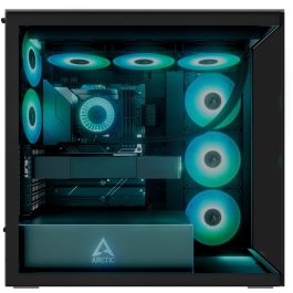 ARCTIC Xtender black window w/o GPU vertical mount, Caja PC Midi Tower, Negra, Compatible con EATX