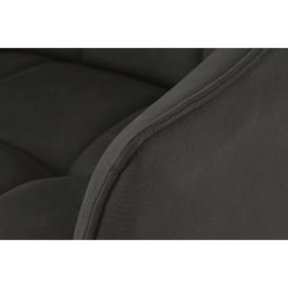 DKD Home Decor Silla Loft Microfibra y Metal, Simil Piel Marrón Oscuro y Negro, 60x60x84 cm, Altura Asiento 52 cm, Desmontable