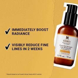 Kiehl'S POWERFUL-STRENGTH line-reducing concentrate 75 ml, sérum facial antienvejecimiento con 12,5% Vitamina C, antioxidante, estimula colágeno y elastina, hidratación intensa
