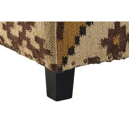 Reposapiés Home ESPRIT Beige Mostaza 80 x 80 x 44 cm