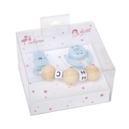 Muñecas Arias Set Chupete Azul/Blanco con Cadena de Bolas de Madera y Pinza Blanca Precio: 6.89000015. SKU: B14DHVFG6Q