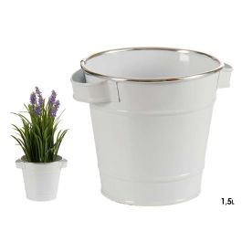 Ibergarden Cubo Metal Blanco Filo Plata 19.5x14.5x16.5cm 1500ml (Set de 24) Precio: 43.68999998. SKU: S3606223
