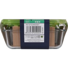 Set de 3 fiambreras rectangulares con tapa verde - Quttin (6 Cajas) Precio: 40.94999975. SKU: B1HAREBAAG