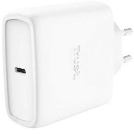 Trust Cargador de Pared GaN Maxo 25524 65W USB-C con Cable Incluido