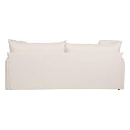 Sofá Cama 200 x 94 x 86 cm Tejido Sintético Crema