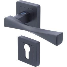 YALE YPP7-V-PE Tirador de puerta Verona cuadrado, paso cilindro euro, negro Precio: 42.89000001. SKU: B13HHA5VVE