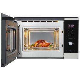 Continental Edison CEMO25GINES Microondas de empotrar, Acero inoxidable negro, 25L, L59,5 x H38,8 x D40,1 cm