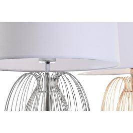 DKD Home Decor Lámpara Sobremesa Moderno Dorado Plateado Blanco Metal Poliéster 35 x 63 x 35 cm (2 Unidades)