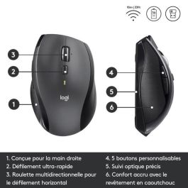 Ratón Inalámbrico Logitech Marathon M705 1000 dpi Gris Negro 1000 dpi Ratón Inalámbrico Logitech Marathon M705 1000 dpi Gris Negro 1000 dpi