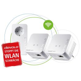 Devolo Magic 1 WiFi mini Adaptador Powerline Kit 1200 Mbps, WiFi 4 300 Mbps, 1 Puerto LAN, Blanco, Multiroom