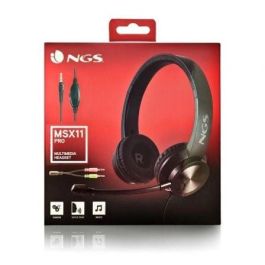 NGS MSX11PRO Auriculares estéreo supraurales con Micrófono ajustable, Jack 3.5mm, adaptador doble Jack para PC y control de volumen en cable - Negros NGS MSX11PRO Auriculares estéreo supraurales con Micrófono ajustable, Jack 3.5mm, adaptador doble Jack para PC y control de volumen en cable - Negros