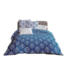 Home Linge Passion HOM3701393701112 Juego nórdico Funda nórdica + 2 fundas de almohada 240x260 cm 100% Algodón 57 hilos Azul
