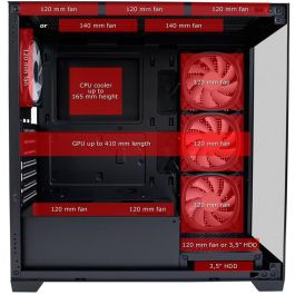 LC-Power LC-715B-ON Midi Tower PC Negra ATX/micro ATX/Mini-ITX con Ventana Lateral de Vidrio Templado y RGB para Juego