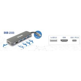 D - Link Dub - 2333 Docking Station USB Tipo C con 4K Ultra HD, 3 Puertos USB 3.2 Gen 1, HDMI 1.4, Compatible con Windows y Mac
