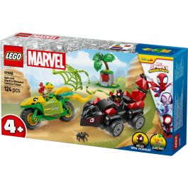 LEGO Spidey Juego de Construcción Duelo de Vehículos Dinosaurio de Spin y Electro para Niños y Niñas de 4+ años