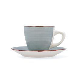 Quid Set de 2 Tazas con Platillo Vita Morning 22 cL de Cerámica Azul. Juego de 4 piezas, pintado a mano, apto lavavajillas y microondas. Precio: 8.94999974. SKU: S2703620