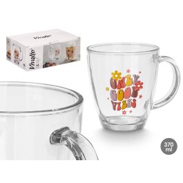 Taza Vidrio Good Vibes 370Ml Vivalto 12X10CM (24 Unidades) Precio: 28.78999948. SKU: B13PBV86HB