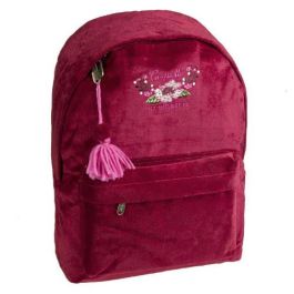 Coquette Mochila Chic 16022090700 Terciopelo Fucsia 24.5 x 35 x 13.5 cm