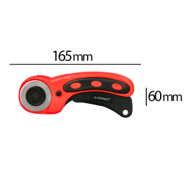 Q-connect Cúter Rotatorio XD-38, Cuchilla Circular 45 mm, 22x165x56 mm, Herramienta de Corte Preciso para Papel, Tela y Cuero