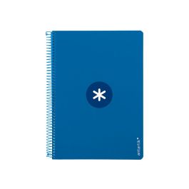 Cuaderno Espiral A4 Antartik Tapa Dura 80H 90 gr Cuadro 4 mm Con Margen Color Azul Oscuro