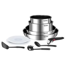 TEFAL INGENIO Batería de cocina 10 p, Sartenes, Cacerolas, Inducción, Acero inoxidable, Revestimiento antiadherente, Emotion L897AS04