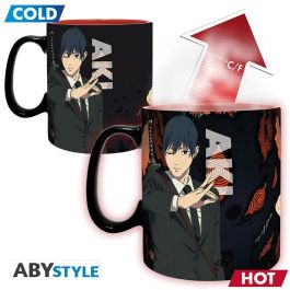Abystyle Taza Térmica Chainsaw Man Denji & Aki 460ml - Diseño que Cambia con el Calor - Licencia Oficial