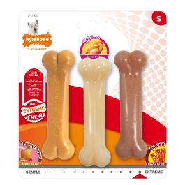 Nylabone Mordedores de Nylon Extremo Value Pack para Perros, Tamaño S, 3 Huesos Sabor Cacahuete, Original y Bacon