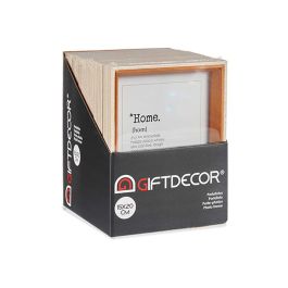 Giftdecor Portafotos Madera 15x20 cm Natural y Marrón con Marco de MDF y Cristal (Set de 24)