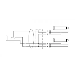 Cordial Cable Y Jack Estéreo Hembra a 2 Jacks Mono Macho 30 cm