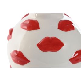 Jarron Urban DKD Home Decor Blanco Rojo 15 x 13 x 15 cm (4 Unidades)