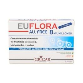 GRICAR Euflora 8 All Free Advance Suplemento Simbiótico con Probióticos, Vitaminas B e Inulina 24 Cápsulas Precio: 15.9900004. SKU: B17WMCNQ65