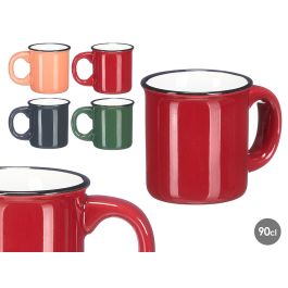 Vessia Taza Cafe 90 ml con Asa y Borde Negro, Colores Oscuros Surtidos, Ceramica, 9x6.5x6 cm (Set de 48) Precio: 66.76296. SKU: B12CYD46EW